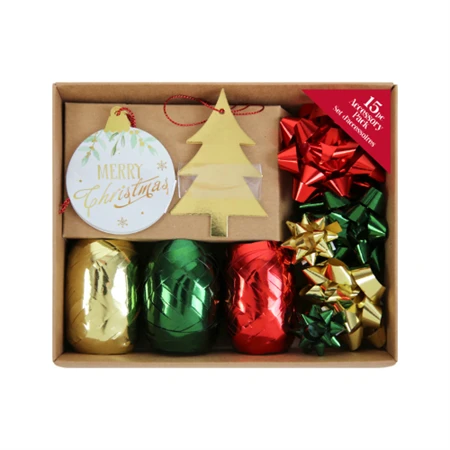 Díszcsomagoló szett Clairefontaine/Eurowrap vegyes arany, zöld, piros 15db/csomag