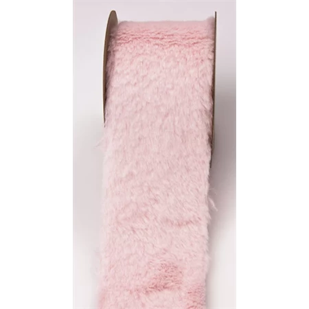 Díszkötöző szalag bársonyos szőrme 63mmx2,7m rózsaszín