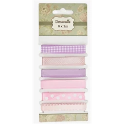 Díszkötöző szalag csipke 6x2m rózsaszín