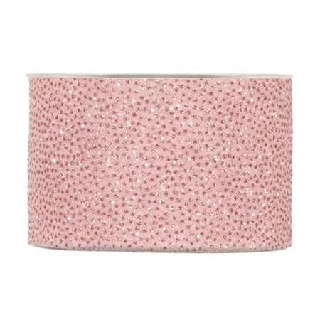 Díszkötöző szalag textil glitteres 63mm x 20 m rózsaszín