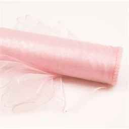 Díszkötöző szalag organza 20cmx8,2m púder rózsaszín