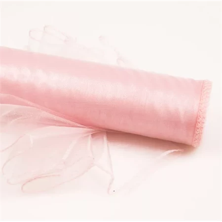Díszkötöző szalag organza 20cmx8,2m púder rózsaszín