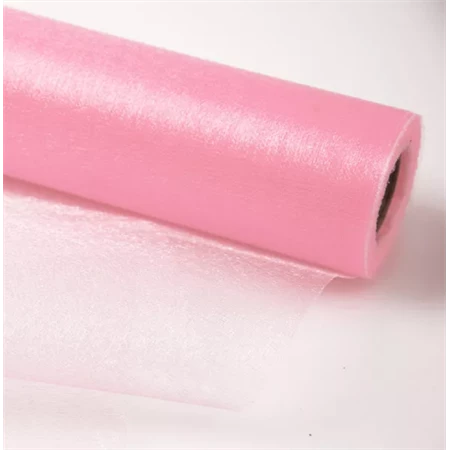 Díszkötöző szalag organza 23,5cmx10m "Snow" rózsaszín