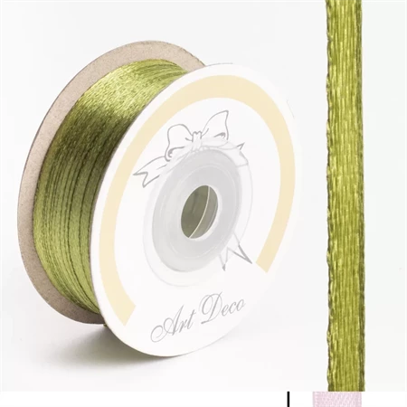 Díszkötöző szalag szatén 3mm x 50m vintage moha