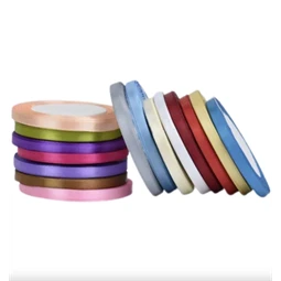 Díszkötöző szalag szatén 6mm x 22m 15db/csomag vegyes színekben