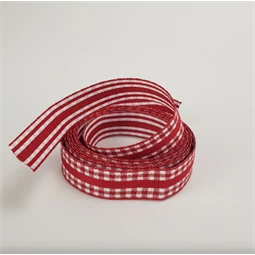 Díszkötöző szalag textil 1,5cm széles 2 oldalas 2 méter, piros