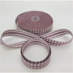 Díszkötöző szalag textil 2,5cm széles 2 oldalas 22,5 méter, mályva