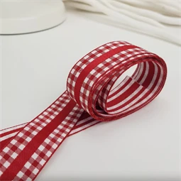 Díszkötöző szalag textil 2,5cm széles 2 oldalas 2 méter, piros