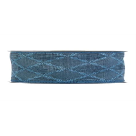 Díszkötöző szalag textil 65mm x 10m kék mintás