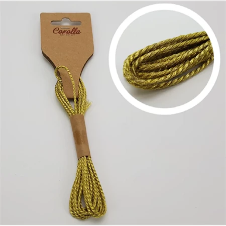 Díszkötöző zsinór sodrott 2mmx3m arany