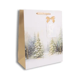 Dísztasak matt 26x32cm havas fenyők