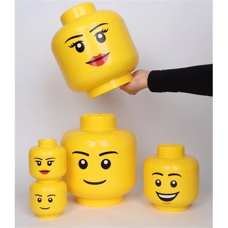 Doboz LEGO fej, kicsi, Happy Boy tárolódoboz 160 x 185 x 160 mm