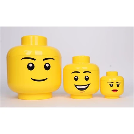 Doboz LEGO fej, kicsi, Happy Boy tárolódoboz 160 x 185 x 160 mm
