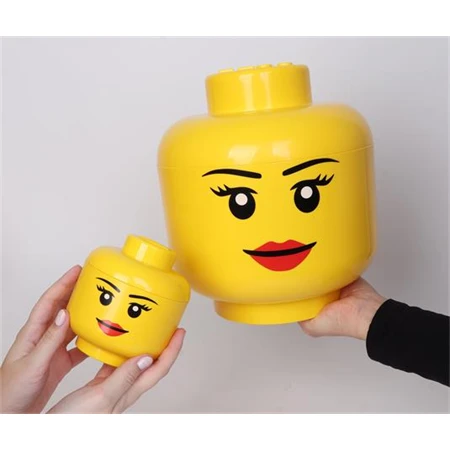 Doboz LEGO fej, nagy, Girl tárolódoboz 240 x 268 x 240 mm