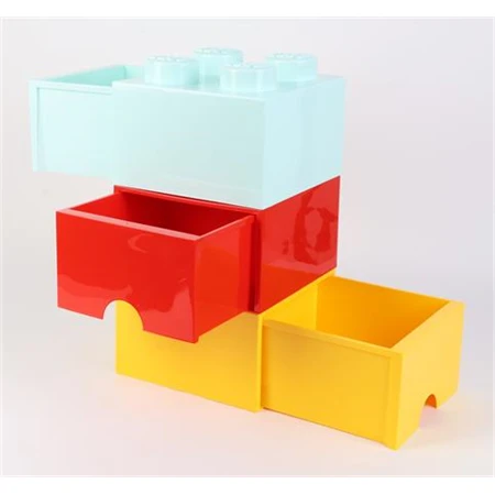 Doboz LEGO  fiókos, "Brick", sárga Tárolódoboz 250 x 180 x 250 mm