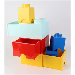 Doboz LEGO  fiókos, "Brick", sárga Tárolódoboz 250 x 180 x 250 mm