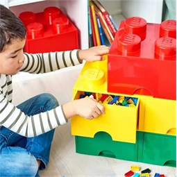 Doboz LEGO  fiókos, "Brick", sárga Tárolódoboz 250 x 180 x 250 mm