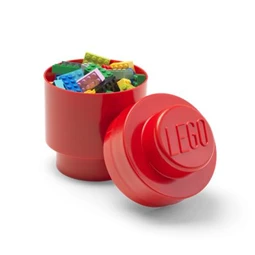 Doboz LEGO henger, piros tárolódoboz 123 mm átmérő, 183 mm magasság