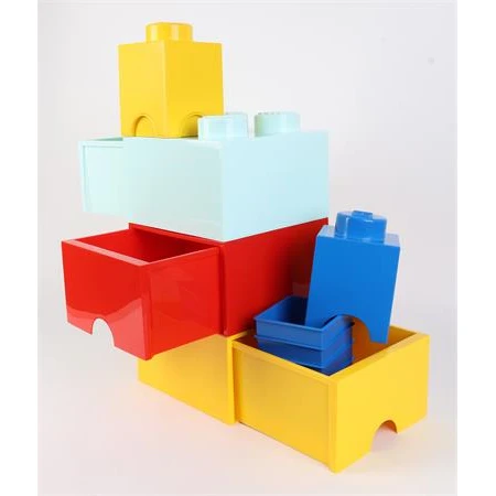 Doboz LEGO szögletes, sárga tárolódoboz 125 x 180 x 125 mm