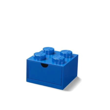 Doboz íróasztalra, fiókos, LEGO "Brick 2x2", kék tárolódoboz