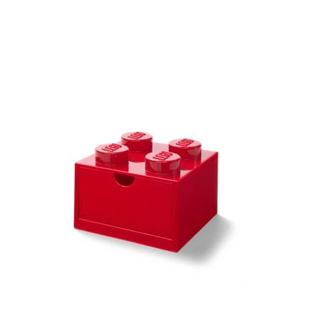 Doboz íróasztalra, fiókos, LEGO "Brick 2x2", piros tárolódoboz