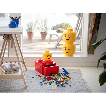 Doboz íróasztalra, fiókos, LEGO "Brick 2x2", piros tárolódoboz