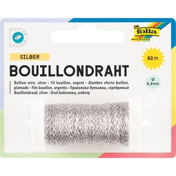 Drót huzal aluminium 0,3mmx60m ezüst színű bouillon drót