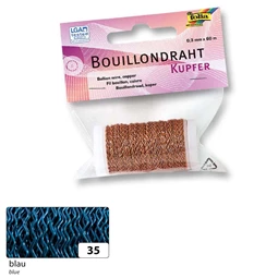 Drót huzal aluminium 0,3mmx60m kék színű,  bouillon drót