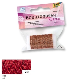 Drót huzal aluminium 0,3mmx60m piros színű bouillon drót