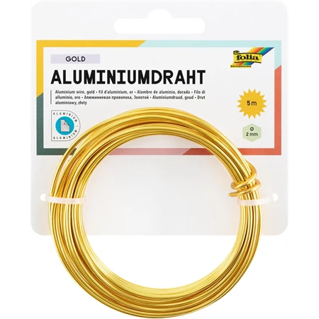 Drót huzal aluminium 2mmx5m arany színű