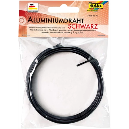 Drót huzal aluminium 2mmx5m fekete színű