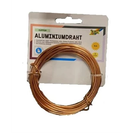 Drót huzal aluminium 2mmx5m réz színű