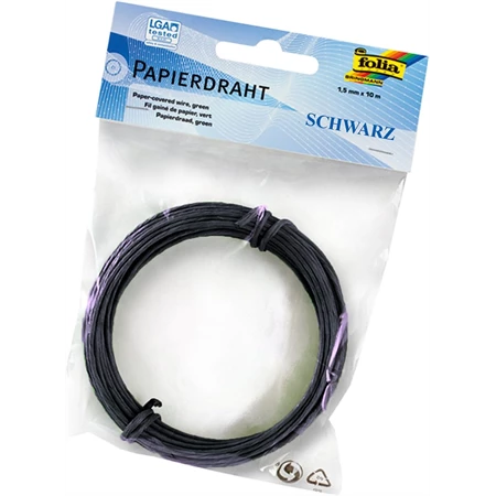 Drót huzal papírbevonattal 1,5mmx10m fekete színű
