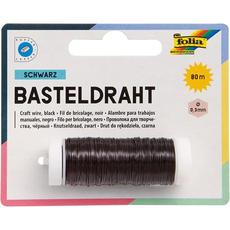 Drót réz 0,3mmx80m fekete színű