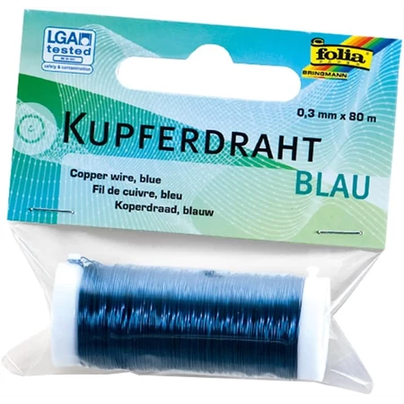 Drót réz 0,3mmx80m kék színű