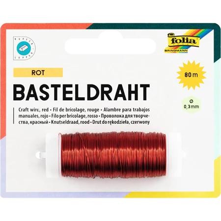 Drót réz 0,3mmx80m piros színű