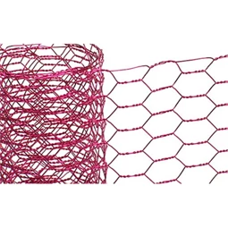 Drótháló fém hexagon 30cmx3m pink színű