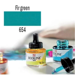 Ecoline akvarell festék koncentrátum Talens 30ml, fenyő zöld 654