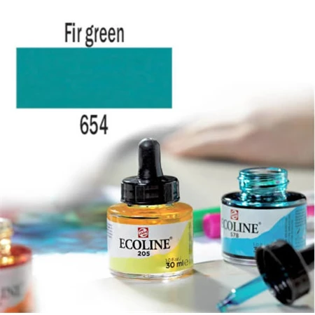Ecoline akvarell festék koncentrátum Talens 30ml, fenyő zöld 654