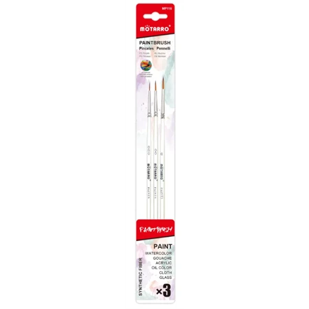 Ecset készlet 3db-os, 000,00,0 Nylon, hegyes