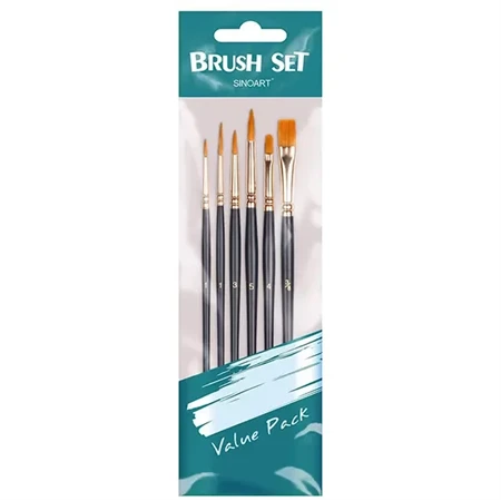 Ecset készlet 6db-os SINOART szintetikus vegyes fej