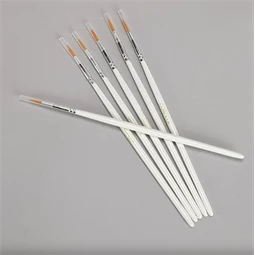 Ecset készlet 6db-os kontúrozó, fehér nyél, 0-ás