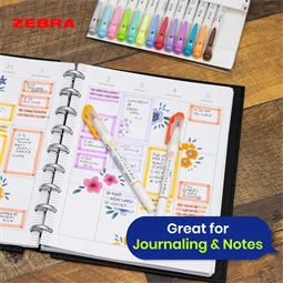 Ecsetirón ZEBRA kétvégű filctoll Mildliner 15színű készlet, ecset 1-4mm és vékony kerek hegy 0,5mm