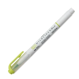 Ecsetirón ZEBRA kétvégű filctoll  Mildliner, ecset 1-4mm és vékony kerek hegy 0,5mm Citrus Green