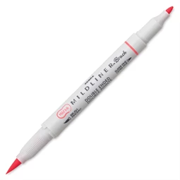 Ecsetirón ZEBRA kétvégű filctoll  Mildliner, ecset 1-4mm és vékony kerek hegy 0,5mm Coral Pink, rózsaszin