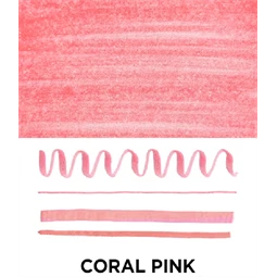 Ecsetirón ZEBRA kétvégű filctoll  Mildliner, ecset 1-4mm és vékony kerek hegy 0,5mm Coral Pink, rózsaszin