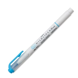 Ecsetirón ZEBRA kétvégű filctoll  Mildliner, ecset 1-4mm és vékony kerek hegy 0,5mm Cyan, kék