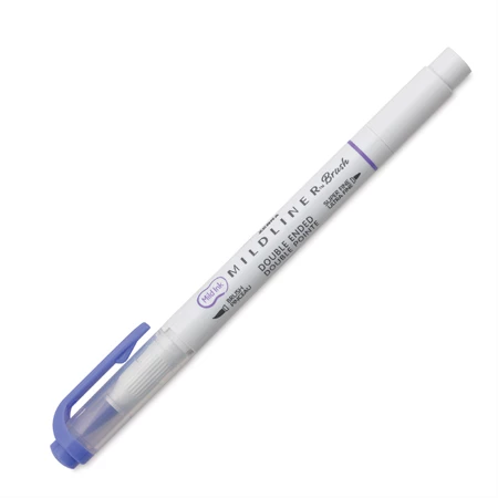 Ecsetirón ZEBRA kétvégű filctoll  Mildliner, ecset 1-4mm és vékony kerek hegy 0,5mm Lavender, lila
