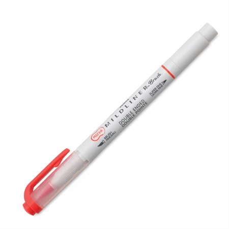 Ecsetirón ZEBRA kétvégű filctoll  Mildliner, ecset 1-4mm és vékony kerek hegy 0,5mm Marigold, körömvirág