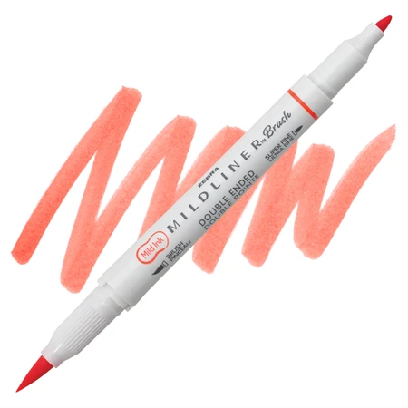 Ecsetirón ZEBRA kétvégű filctoll  Mildliner, ecset 1-4mm és vékony kerek hegy 0,5mm Marigold, körömvirág